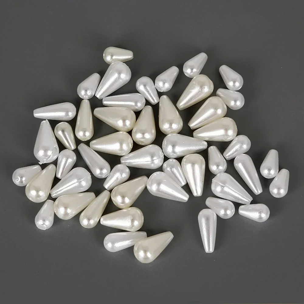 

1Bag 6mm 8mm Teardrop ABS Imitation Pearl Loose Beads DIY Jewelry Findings Craft