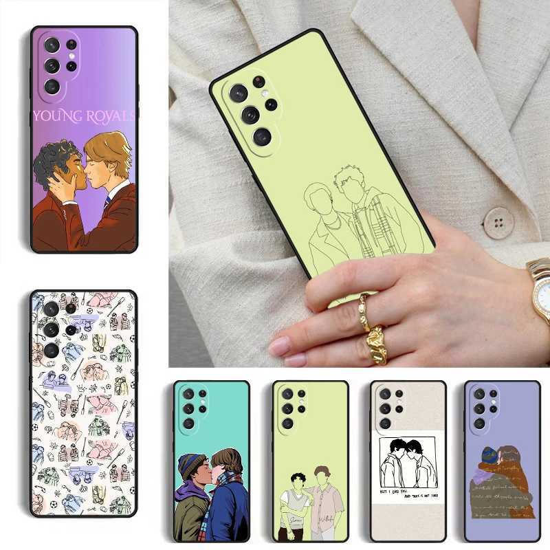 Funda para teléfono Young Royals Simon y Wilhelm para Samsung Galaxy S26 S25 Ultra S24 S23 S22 S21 Plus Note 10