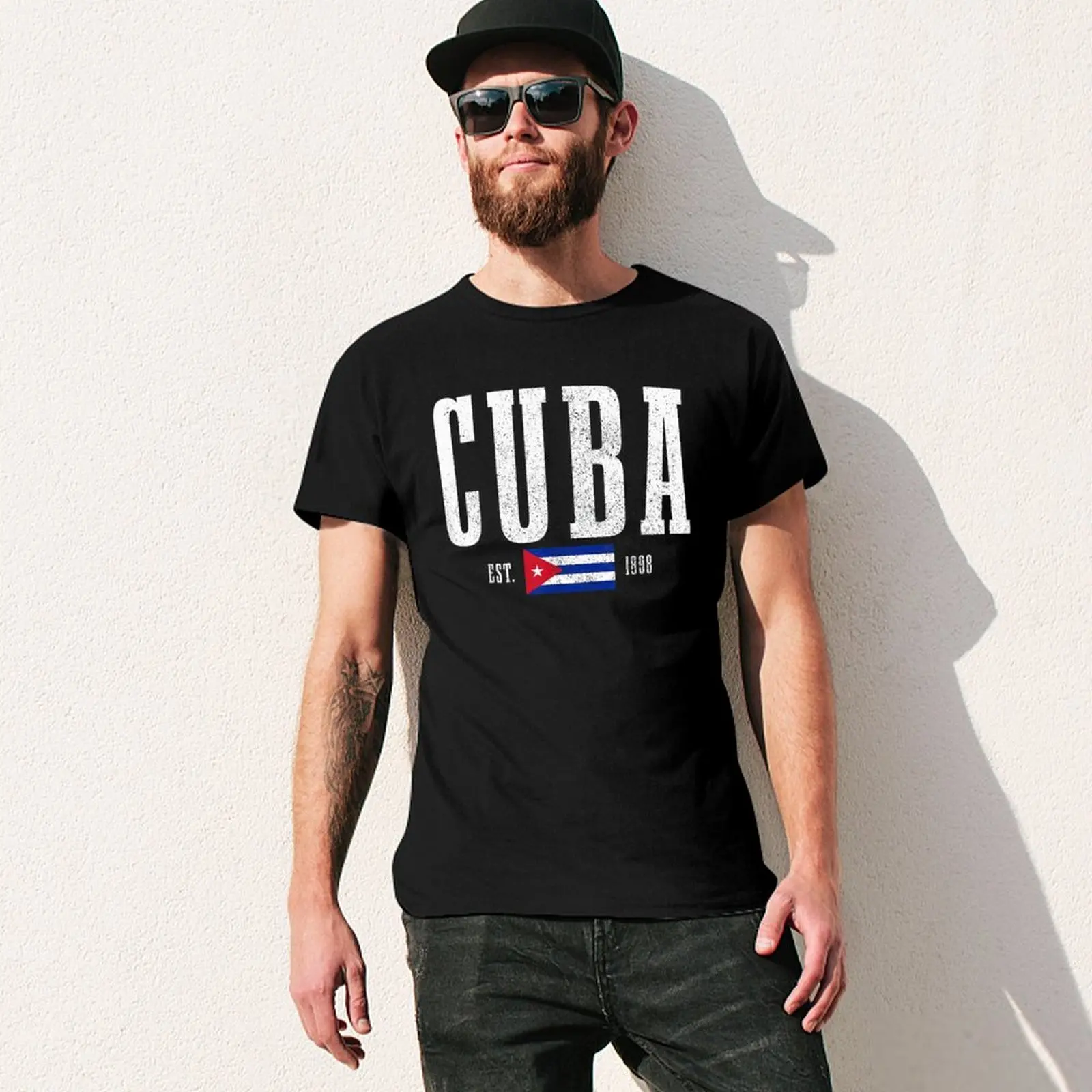 More Design Cuba Flag Cuban Men Tshirt Tees T-Shirt O-neck T Shirts Women Boys Clothing 100% Cotton