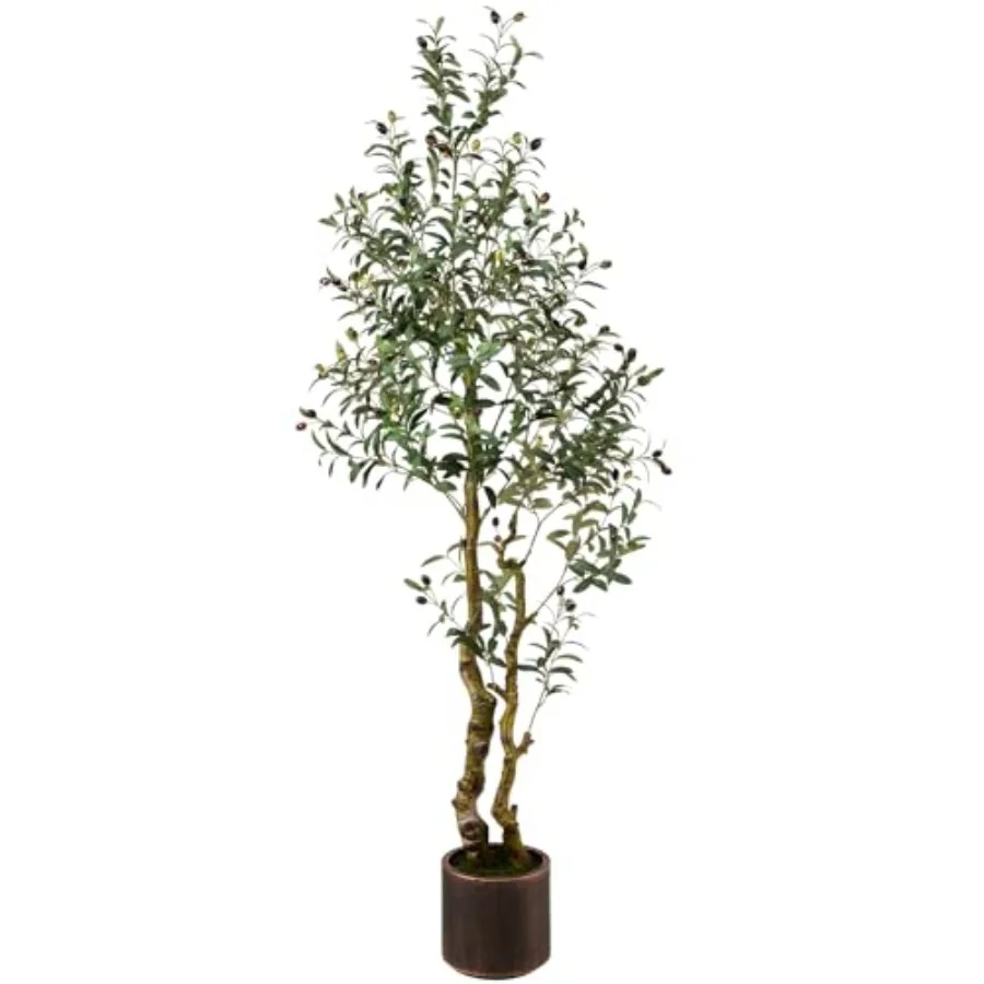 

Realistic Artificial Tree with Fruits and Leaves-Premium Faux Tree for Modern Home Living Room Office Decor Luxury Indoor Plant