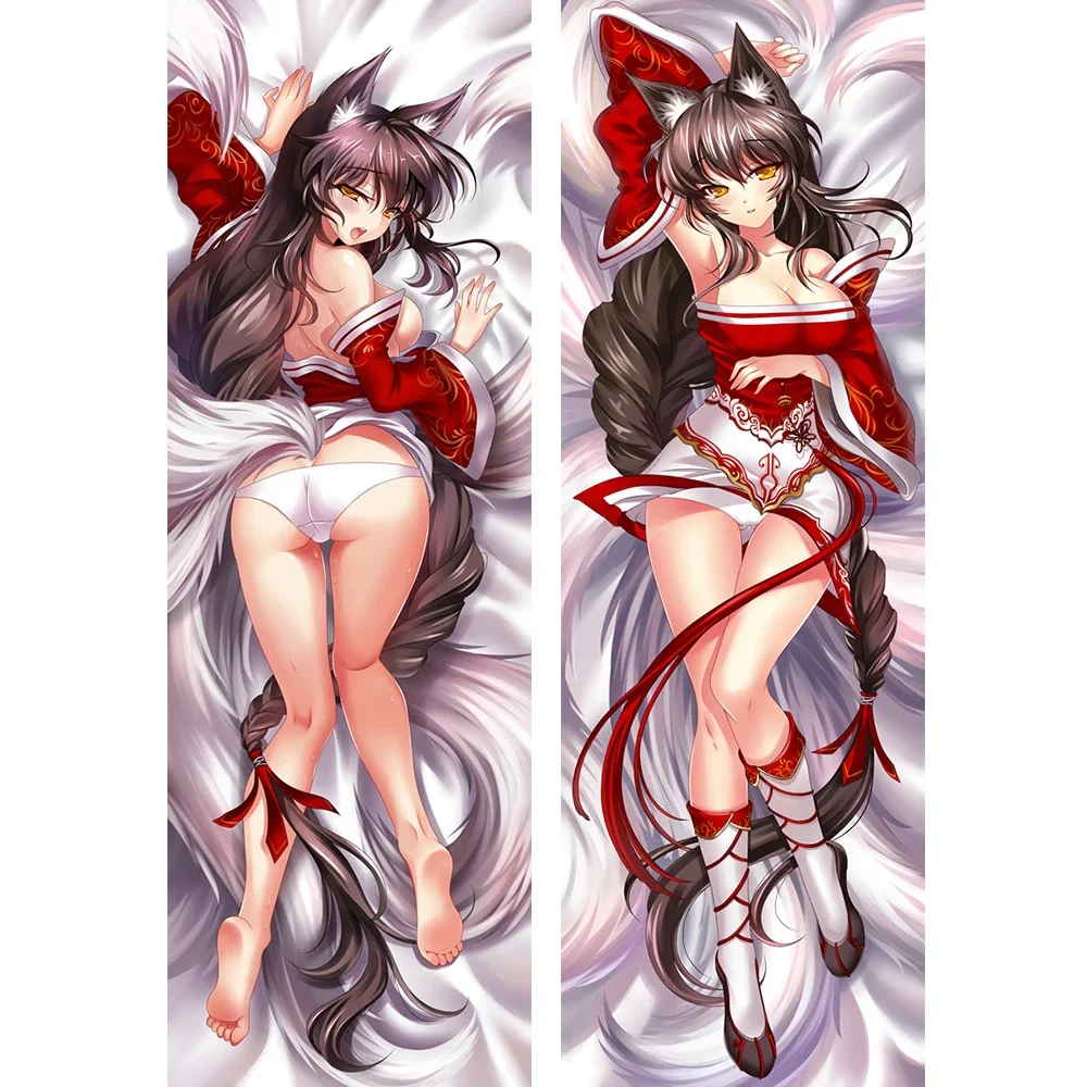 

Наволочка для подушки с девятью хвостами, Ahri Dakimakura, крутая Мужская подушка для обнимания Otaku, детская подушка для косплея
