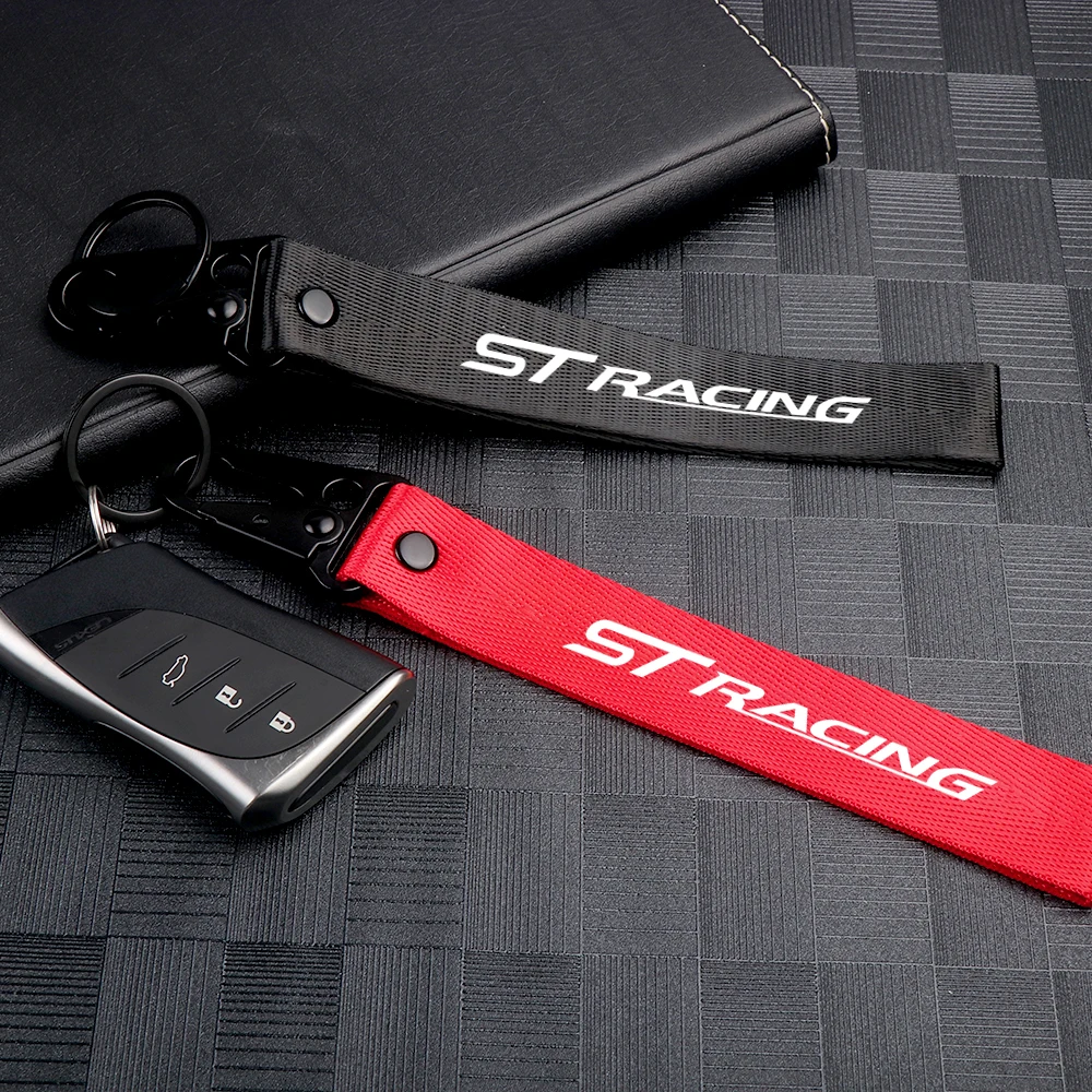 Car ST RACING Badge Key Chain Keyrings Keychain Decoration For Ford Mustang Kuga Fiesta Mondeo Edge Ecosport Fusion Focus Escape