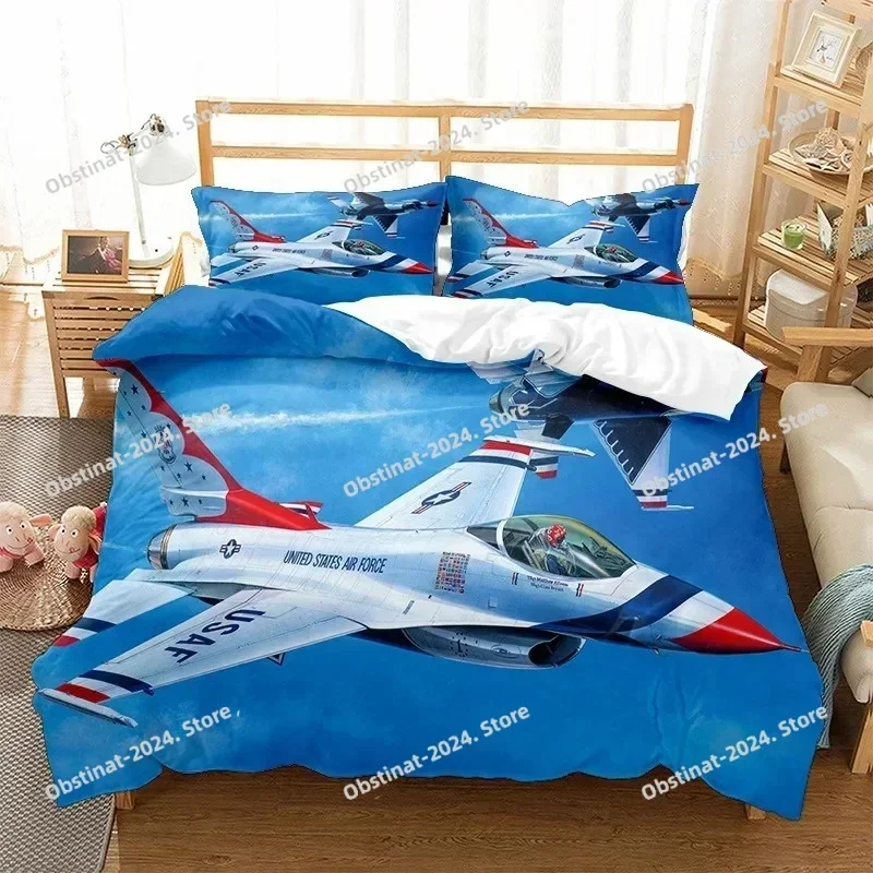 

2025 Airplane Fighter Duvet Cover King Queen flying Fighter Jet Bedding Set for Kids Teens Boys,modern Cool Airplane Quilt Cover