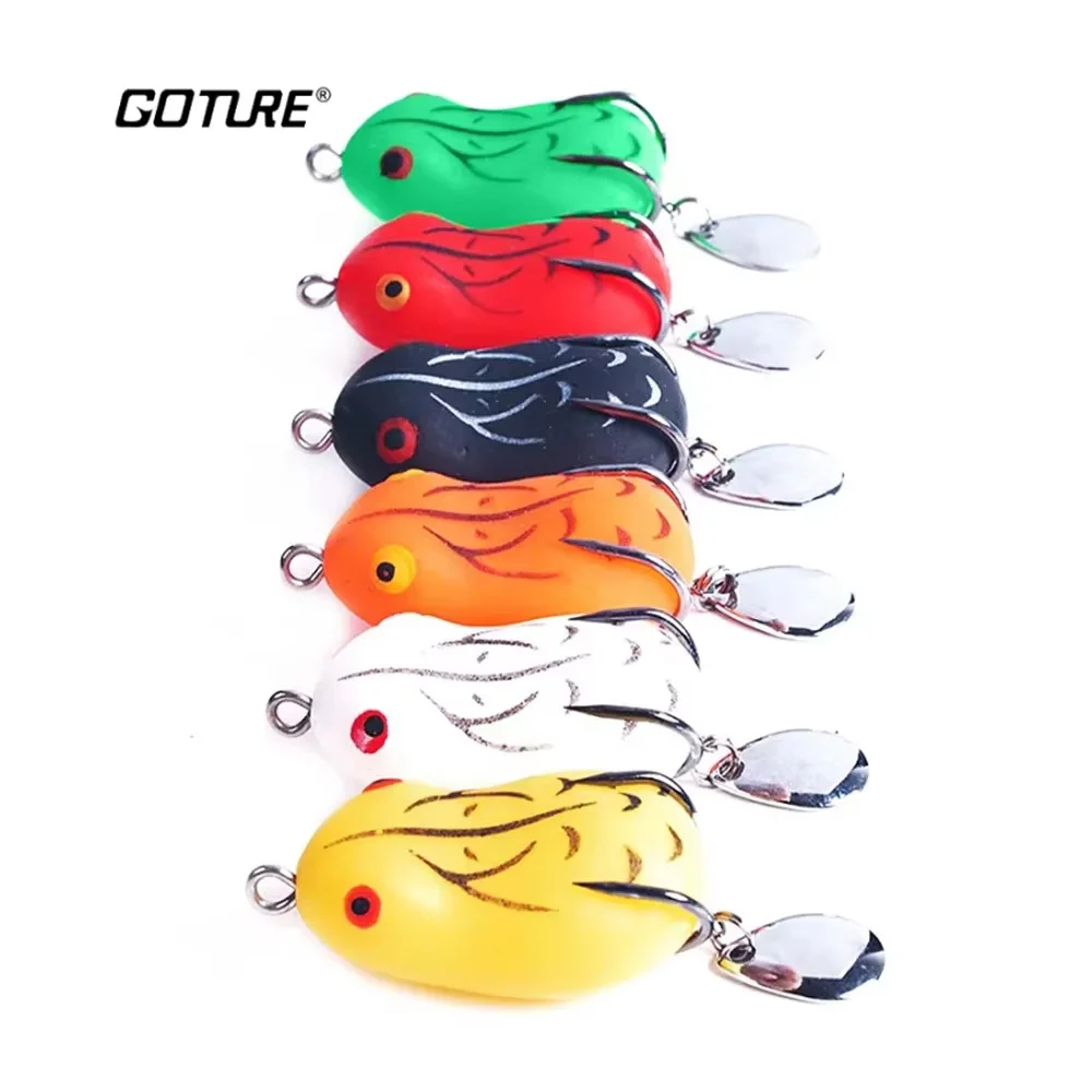 Goture 4.5/5cm Rabbit Frog Fishing Lures 7/9g Catfish Soft Bait Plastic Fishing Lure with Hooks Top Water Trolling Jigging Lure