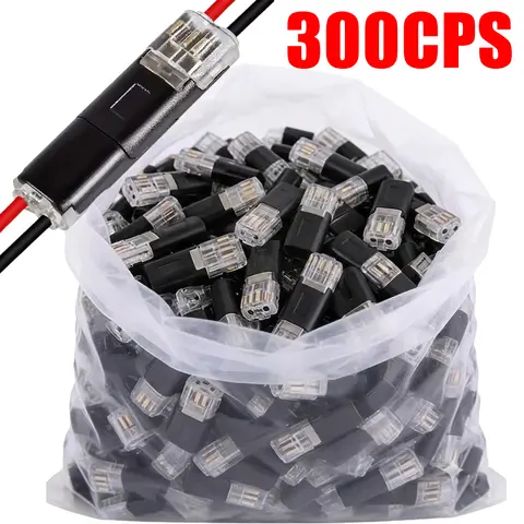 10/300pcs D2 Car Wire Connectors Quick Splice Crimp Terminal Double-Wire Plug-In Connector Electrical Wire Cable Connection Tool
