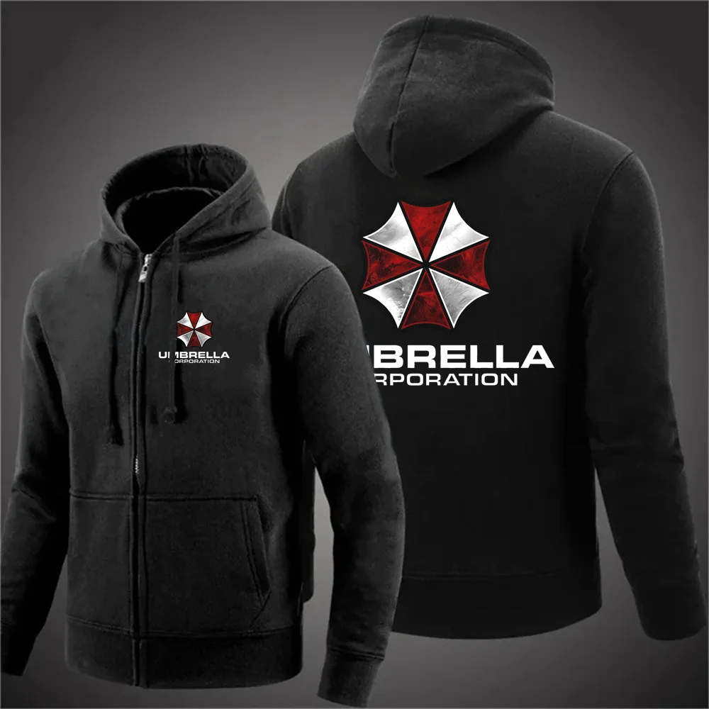 Guarda-chuva empresa 2025 moletom longo masculino primavera e outono cor sólida com zíper pulôver conforto harajuku moletom superior