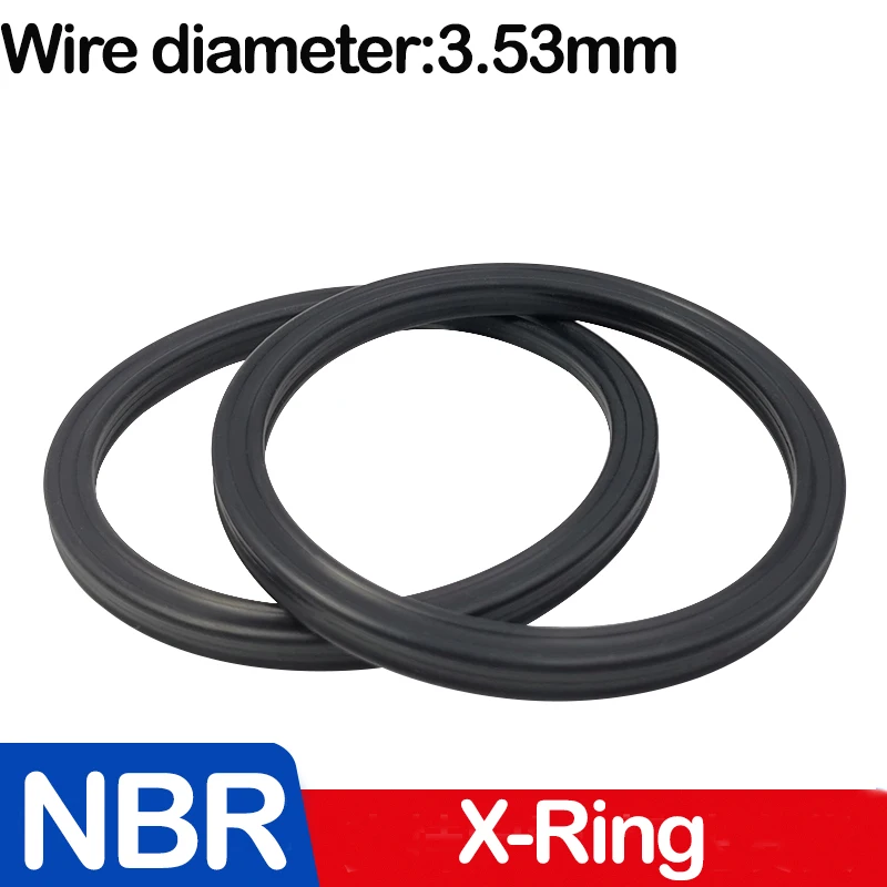 Black NBR X-Ring,Four Lip Seal Ring,Nitrile Rubber,for Hydraulic Cylinders,Pistons,Piston rods.Inner Diameter4.34-456.06mm