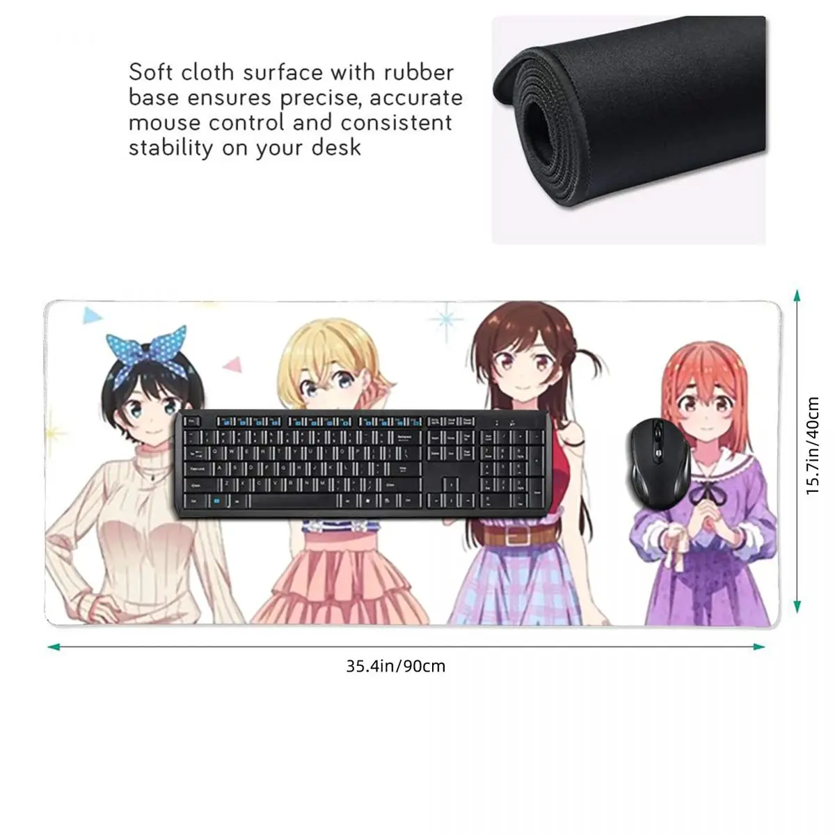 Anime Rent A Girlfriend Large Mouse Pad Computer Keyboard Mouse Mat Gamer PC Laptop Desk Mat Office Accessories Table Mats