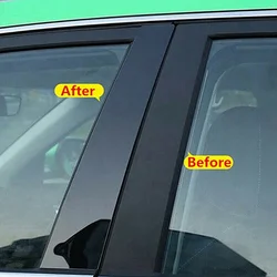 6Pcs Car Door Window Exterior Parts Pillar Posts Trim Cover Sticker Glossy Black For BMW 3 Series F30 Sedan 2012 2013 2014-2018