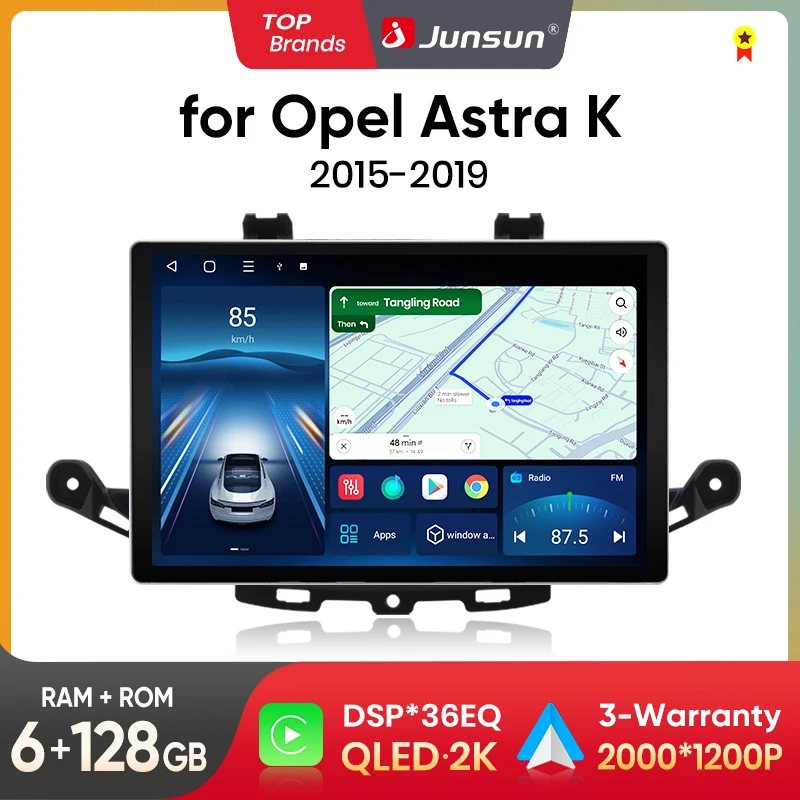 Junsun-Autoradio X7 MAX avec écran HD 2K, CarPlay sans fil, GPS, 2Din, Limitation de la voiture, Opel Astra K, 2015-2019, 7870