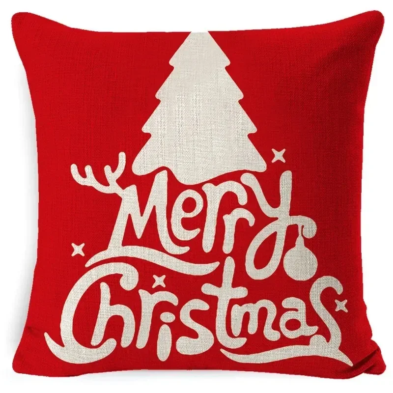 Christmas Linen Cushion Cover Sofa Cushions Plant Throw Pillow Covers Christmas Decorations For Home Decoration Natale