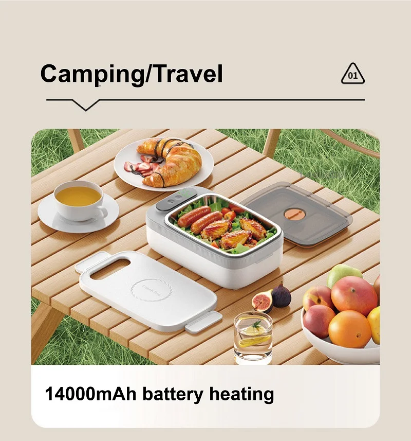 1000ml 무선 충전식 전기 도시락 상자 휴대용 물 채우는 자동차 도시락 상자 LCD 디스플레이 스마트 온도 제어