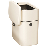 Wall Mounted Sealed Trash Can 12L Plastic Garbage Bin with Lid Kitchen Bathroom Hanging Waste Basket Storage White