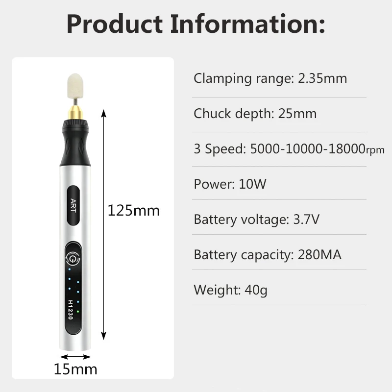 Mini Wireless Drill Electric Engraving Pen Speed Control USB Wireless Drill Rotating Tool Engraving Pen Metal Engraving Pen