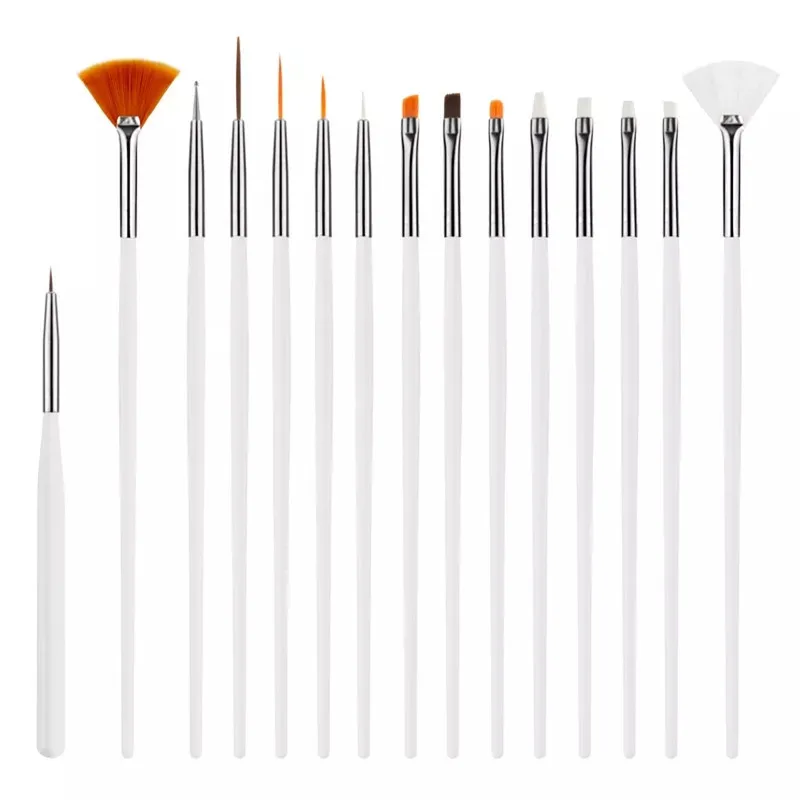 Nail Brush For Manicure Gel Brush For Nail Art 15Pcs/Set Nail Brush Acrylic Liquid Powder Carving Gel Brush
