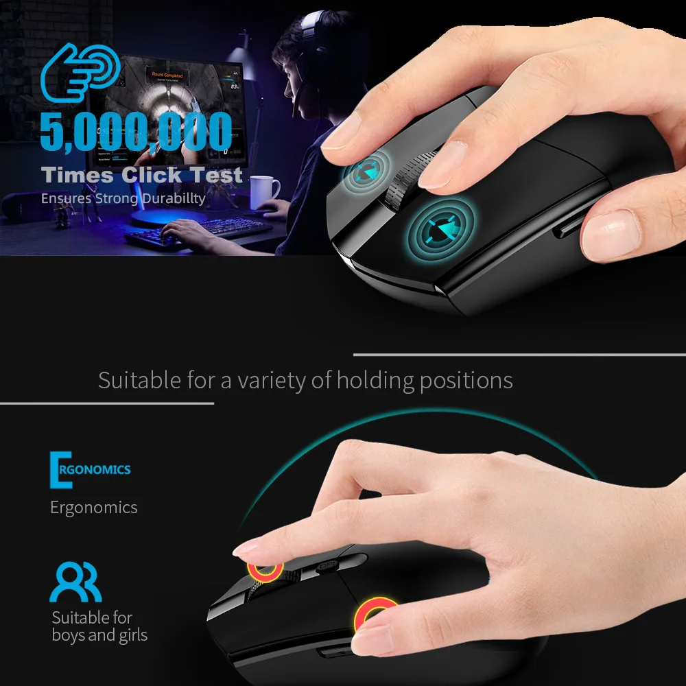 2.4g Raton inalambrico Wireless 6-button mouse Business Office laptop desktop computer esports game mouse wholesale