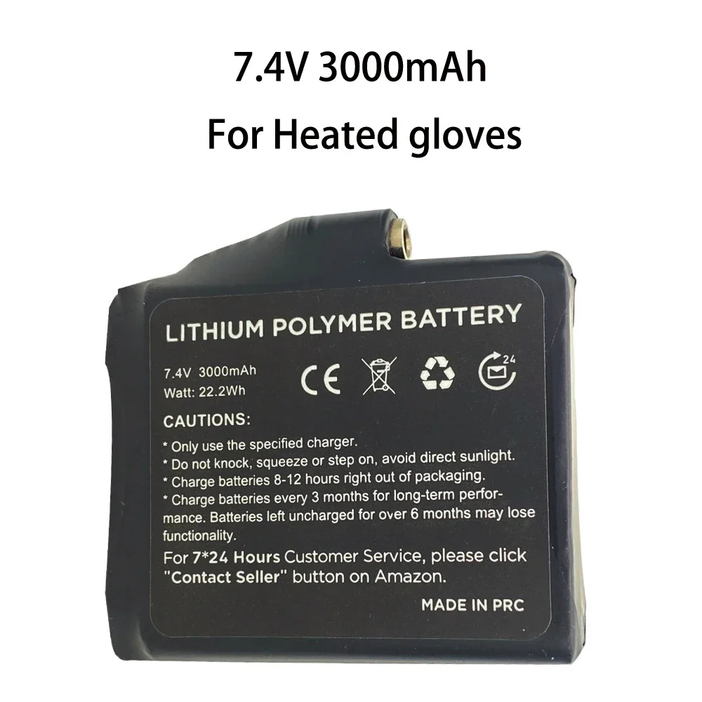 7.4V 3000mAh Heating Glove Battery for Heating Vests, Socks,Shoes Rechargeable Battery Quick Delivery 100% Real Capacity