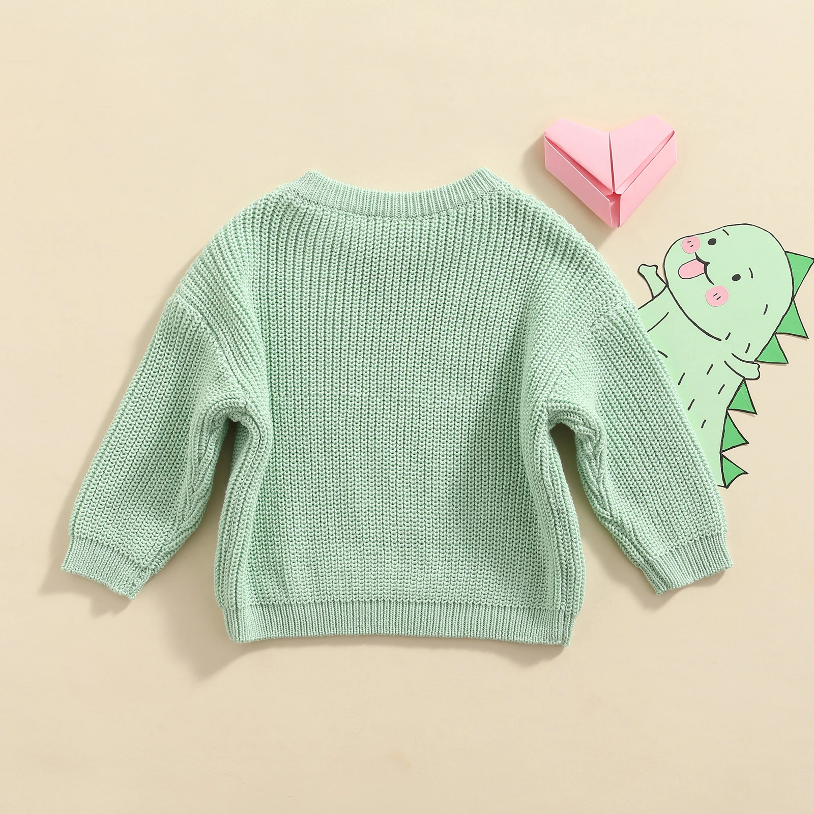 Newborn Toddler Baby Girl Boy Knit Sweater Round Neck Sweatshirt Long Sleeve Tops Pullover Fall Winter Clothes