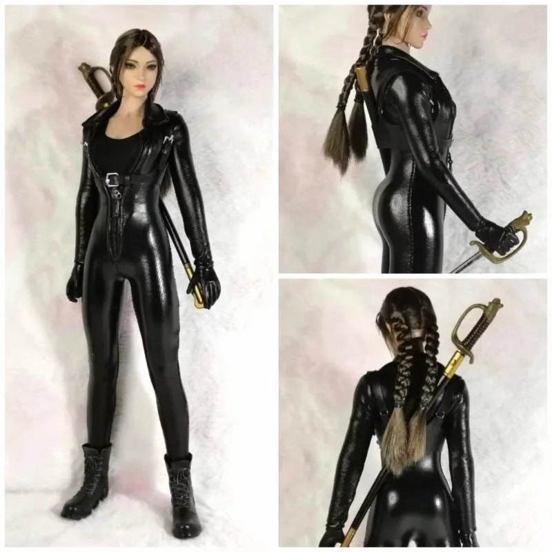 

In Stock 1/6 Scale Female Dolls Jumpsuit Leather Jacket Jacket Leather Jumpsuit Tights for 12inches Action Figure Body Model