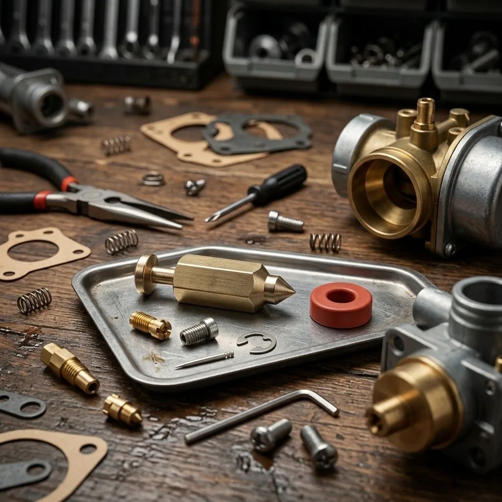 Carburetor Float Valve Needle Seat Kit for Chainsaw Repair Tasks Compatible with OEM Numbers 398188 281144 299096