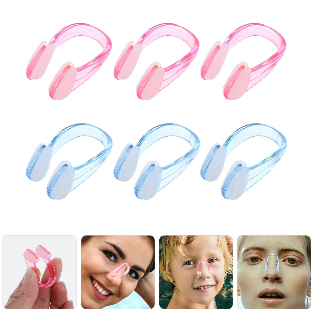 

6Pcs Silicone Swim Nose Clip Adult Comfortable Durable Waterproof Nonslip Nose Clips for Swimming Portable Small Clips