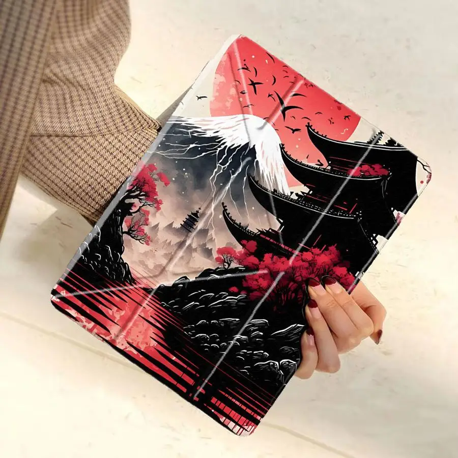 Holder Cover Tablet Case For iPad Pro 2025 Pro 11th 10th 9th 8th 7th 12.9inch Mini 6 7 Air 4 5 M3 M2 M4 11inch Sunset Fuji 6