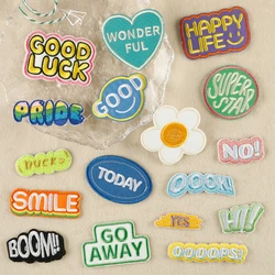 Cartoon Emblem English Letter Patch Patch Accessories Handbook DIY Embroidery Patch