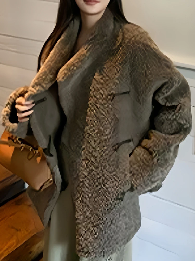 

Женская утепленная куртка из овечьего меха и хлопка, зимнее пальто, повседневное, свободного кроя, теплое, модное, новинка зимы 2026 года