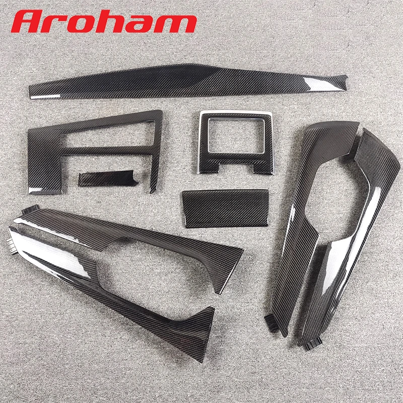 Aroham Real Carbon Fiber For Audi A6 2018 2019 2020 2021 2022 2023 Allroad Avant Interior Trim Door Handle