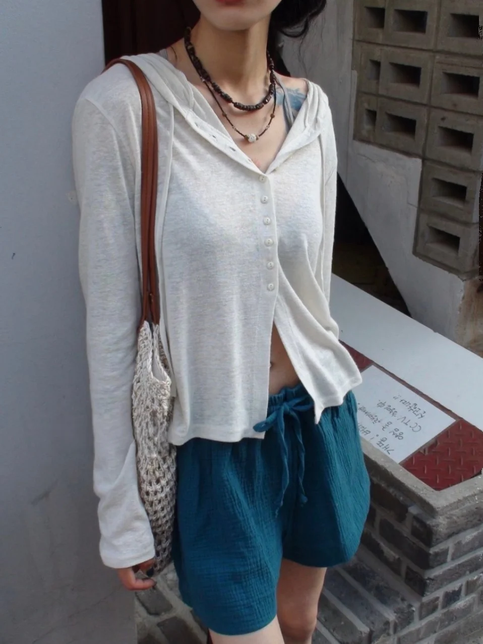 Korean Simple Solid Color Thin Outer T-shirt Basic Hooded Sunscreen Cardigan Autumn New Casual Loose Y2k Aesthetic Hoodie Tshirt
