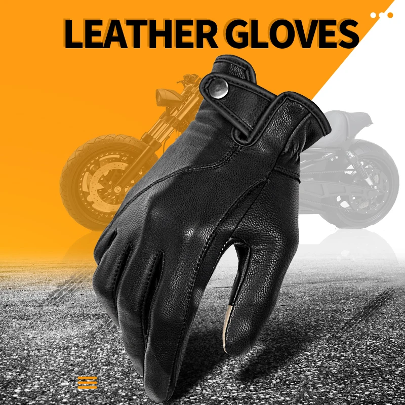 Vemar Goat Leather Motorcycle Men\'s Gloves Brown Vintage Moto Women Summer Autumn Retro Motorbike Sheepskin Full Finger Knight