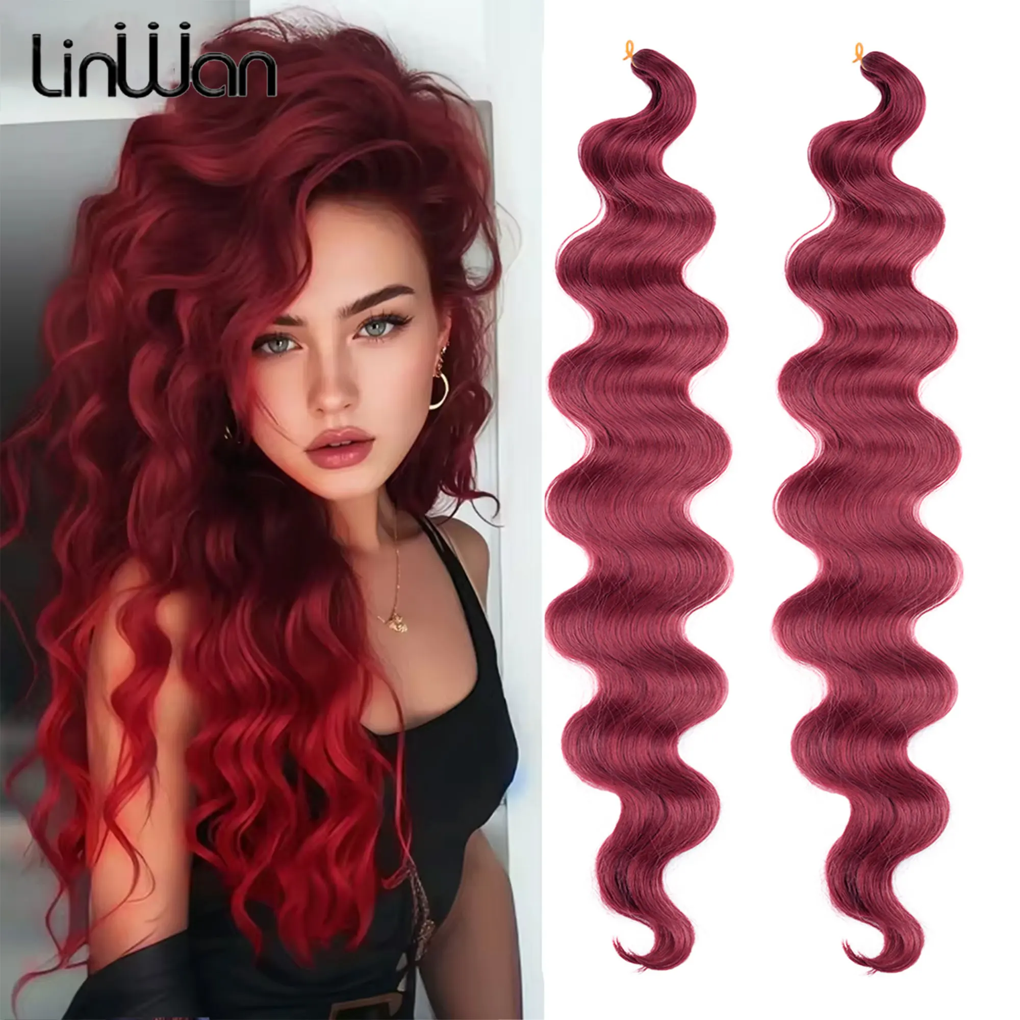 Body Wave Hair Water Wave Twist Crochet Hair Synthetic Hair Deep Wave Crochet Braids Ombre Braiding Hair Extension For Women