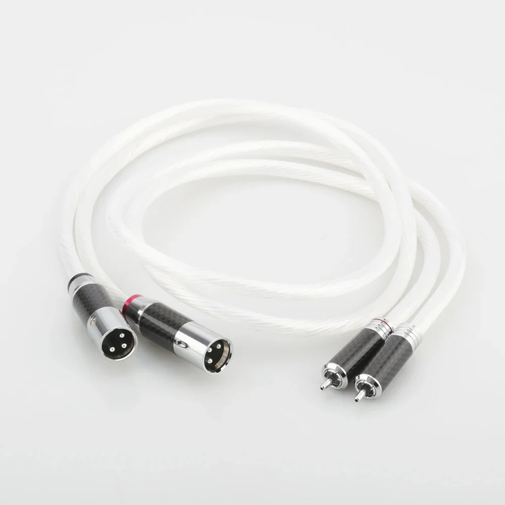 Audiocrast Pair 5N Single Crystal Silver Plated RCA Male to XLR Male Plug Audio Cable HIFI Quality 2-Channel Interconnect