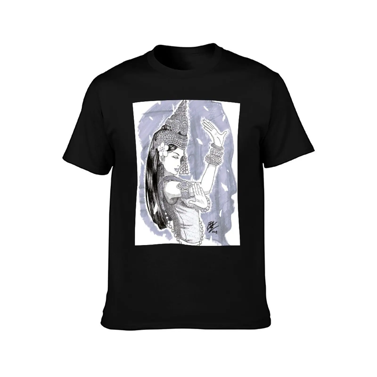 Cambodian Apsara art T-Shirt Anti-Perspiration Workout Top T-Shirt