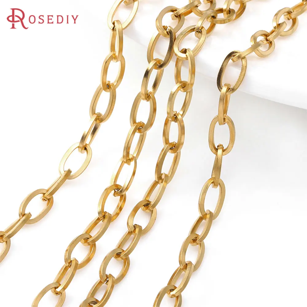 

1 Meter Gold Color Stainless Steel Faceted Oval Shape Necklace Chains Bracelets Jewelry Chains Diy Jewelry Accessories Making