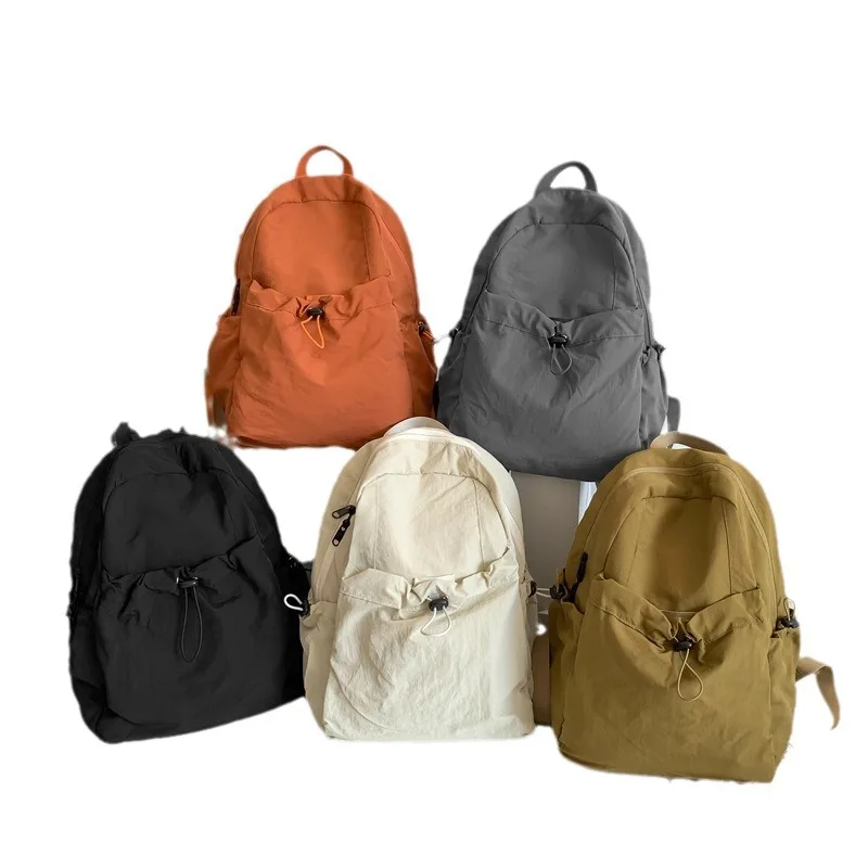 New Solid Color Cute Backpack Women Nylon Leisure Student Backpack Female Schoolbags For Teenage Girls Fashion Travel Backpack