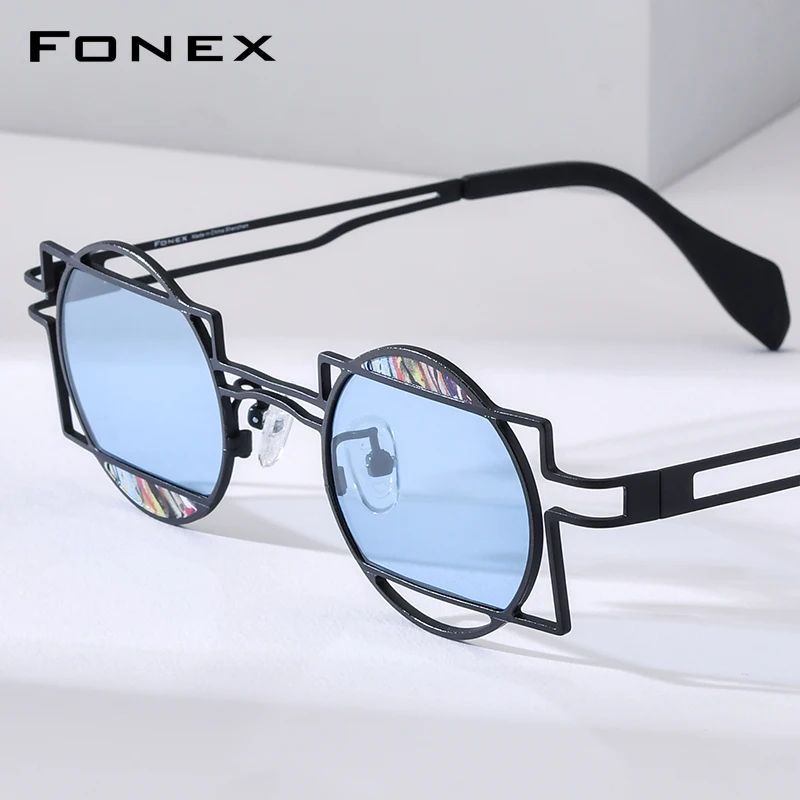 FONEX Pure Titanium Sunglasses Women 2026 New in Trendy Brand Design Round Sun Glasses for Men High-end Japanese Shades 85929T