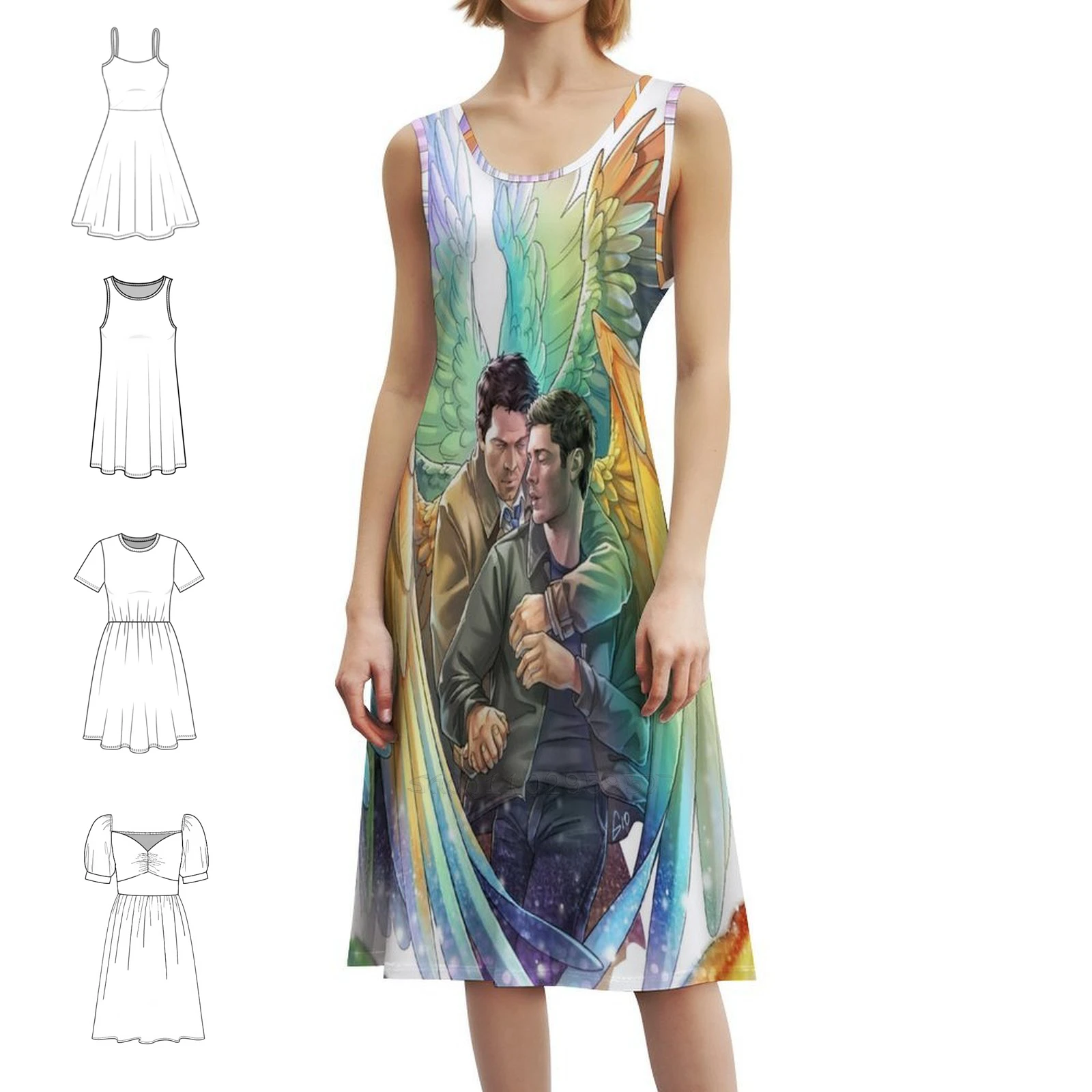 

Destiel Rainbows Boho шикарное платье элегантное модное пляжное платье для свадебной вечеринки сверхъестественное Destiel Deanwinchester женская одежда