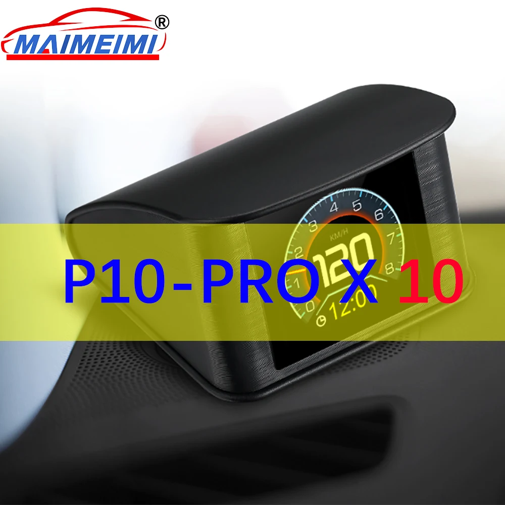 10PCS P10 PRO Car OBD2 Head Up Display Speedometer On Board Computer Overspeed Alarm Engine Fault Code Electronic Accessories