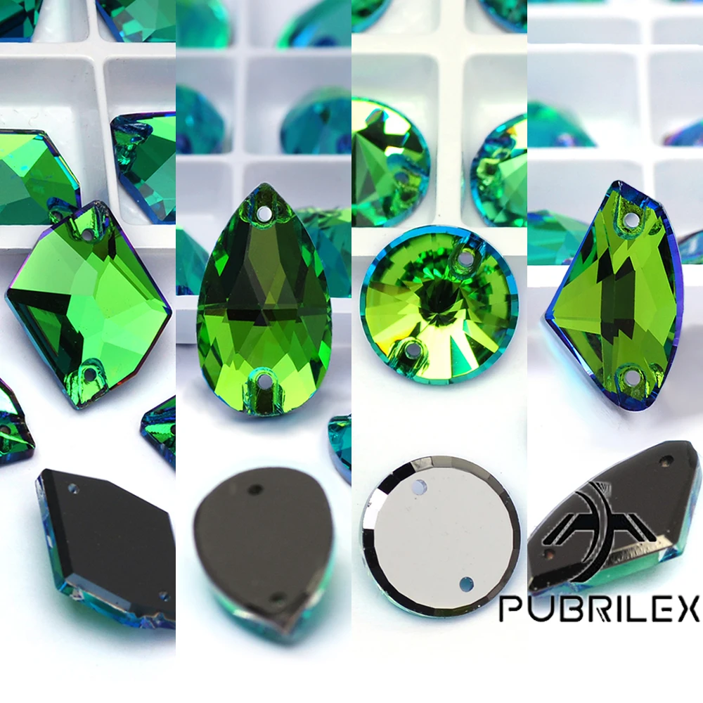 

PUBRILEX Sphinx K9 стеклянные швейные кристаллы блестящие камни с плоской задней частью зеленые пришивные стразы для одежды «сделай сам», украшения для сумок