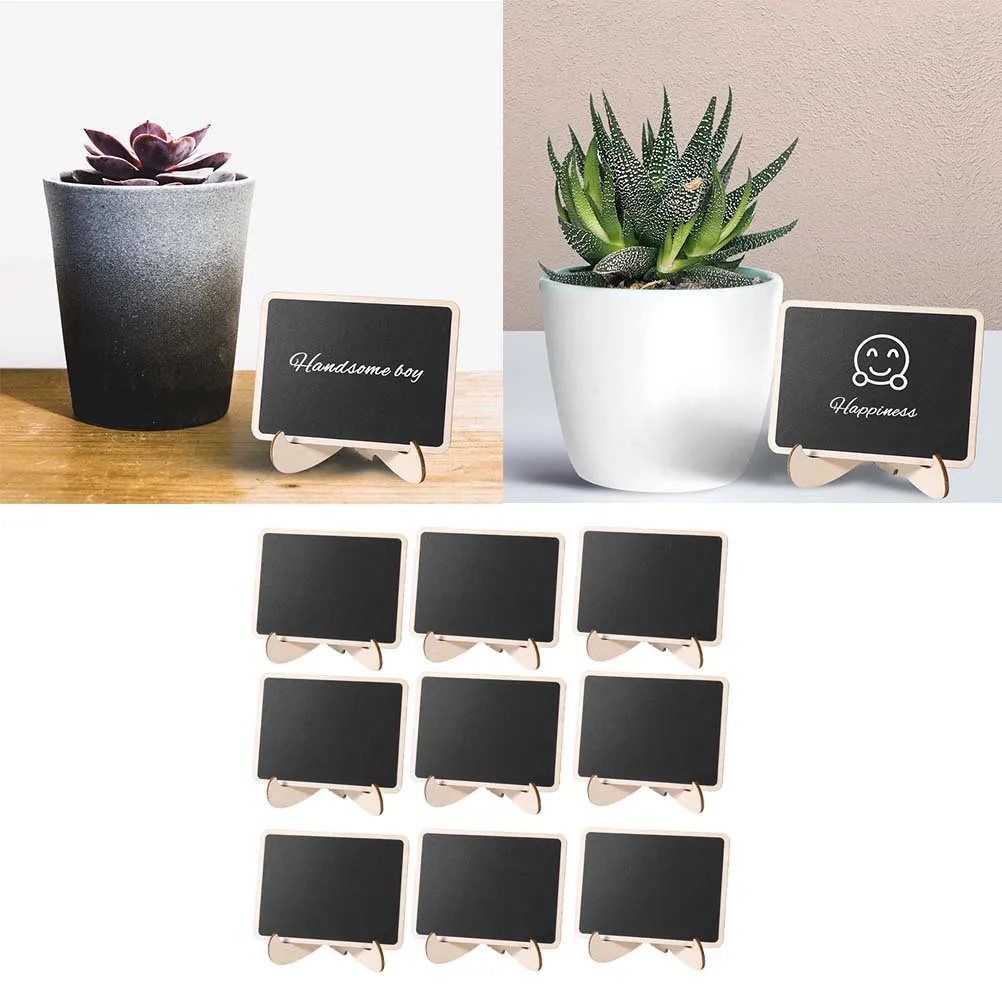 12Pcs Message Small Blackboard Wood Chalkboard with Stand for Dinner Party Buffet Labels Kids Crafts Christmas Table Decor Place