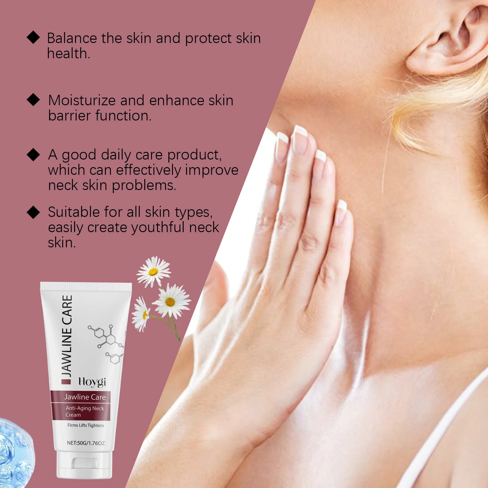 Lifting Neck Cream Eliminate Double Chin Lighten Fine Line Increase Skin Elasticity Rejuvenation Nourishing Smoothing Neck Care