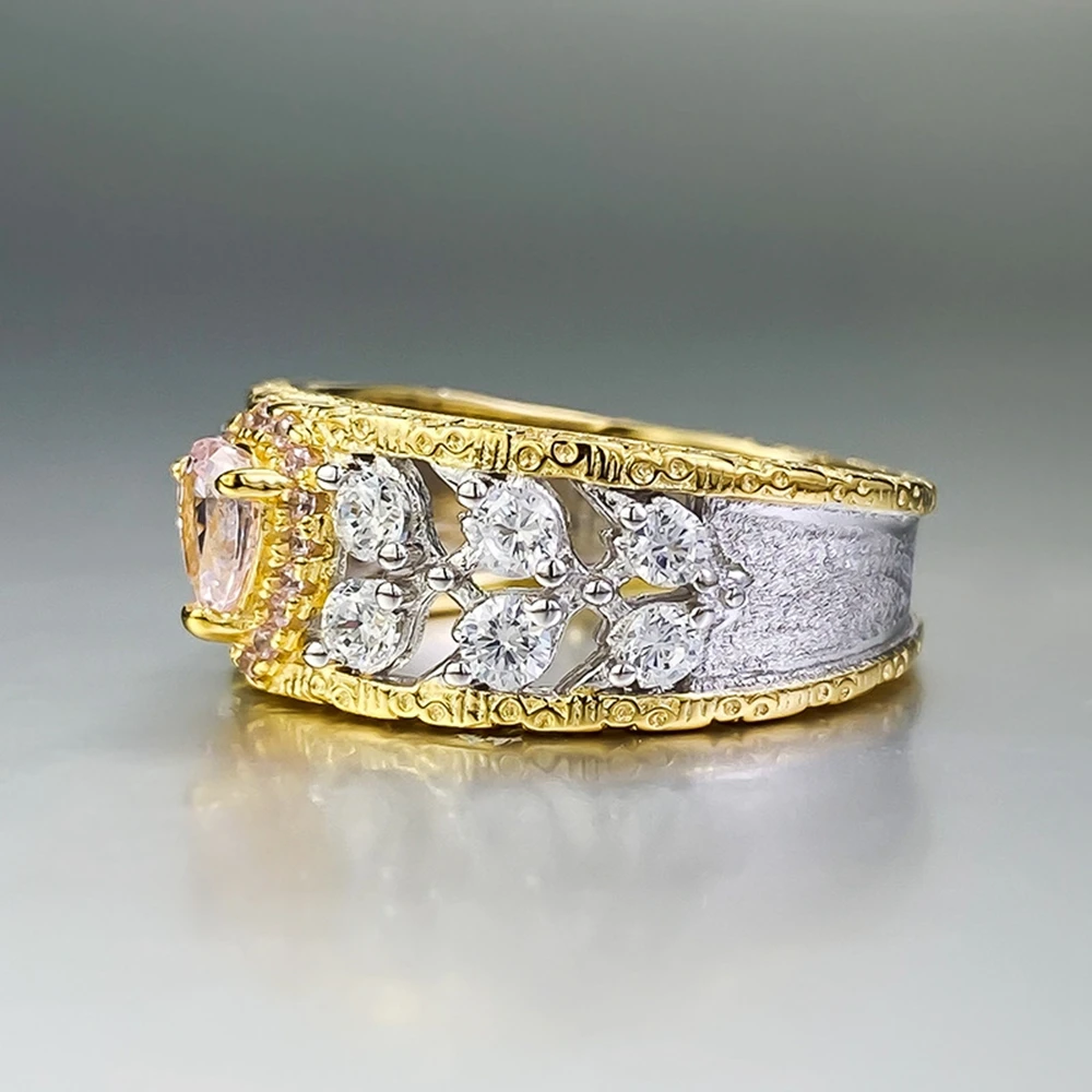 Wong Rain 18K Gold Plated 925 Sterling Silver Pear Cut 3*5 MM Lab Sapphire High Carbon Diamond Gemstone Women Ring Fine Jewelry