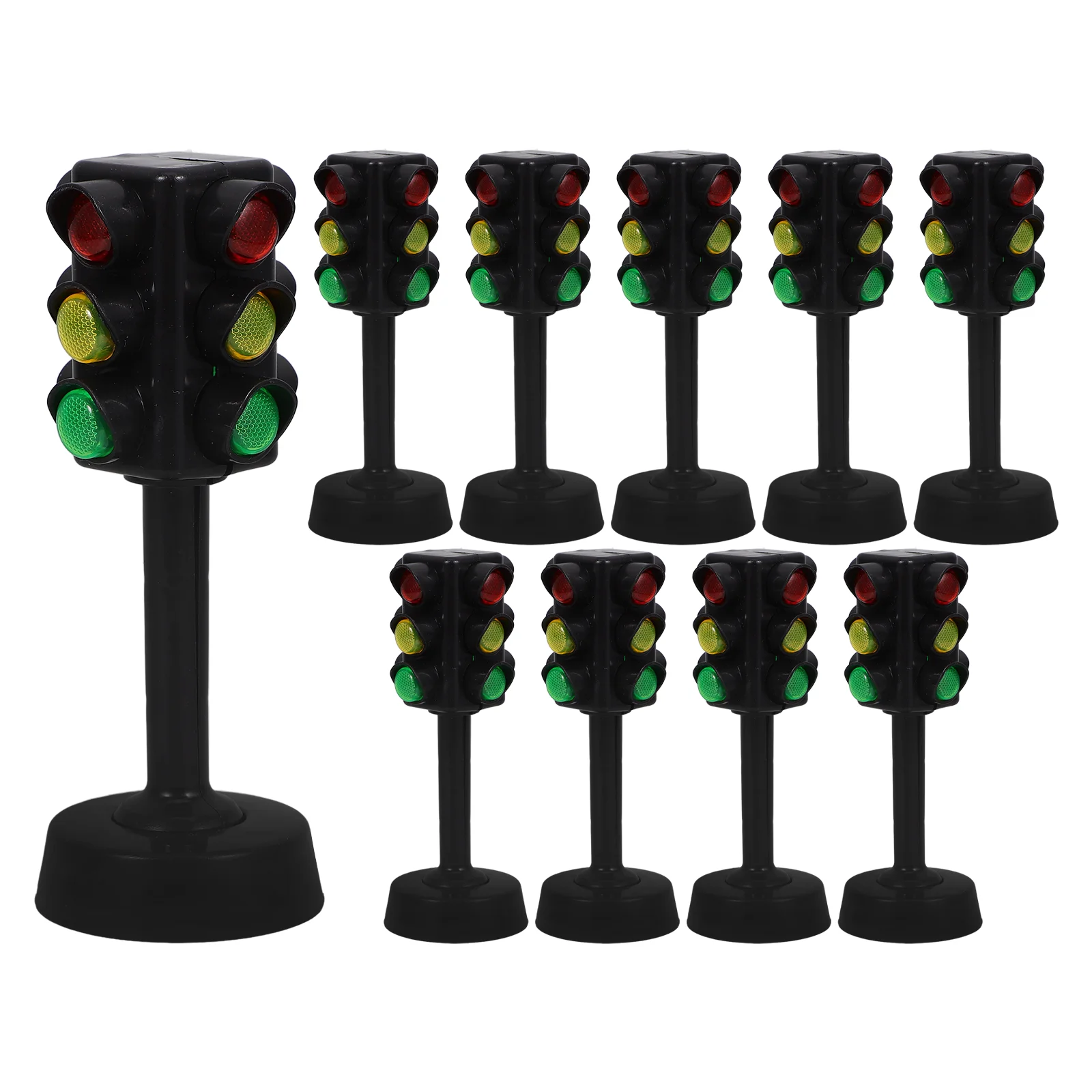 10 Stuks Speelgoed Verkeerslichten Model Buiten Decor Borden Signaal Marker Zwarte Abs Peuter