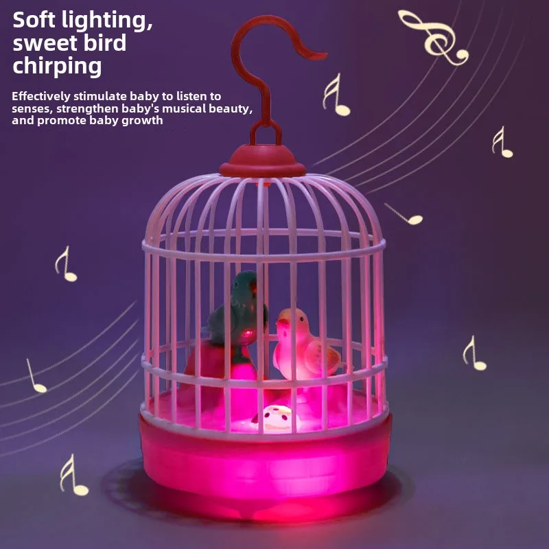 Electric Talking Bird Cage Toys Pet Inductive Voice Controll Simulation Singing Parrot Light Sound Children's Education Toy Gift