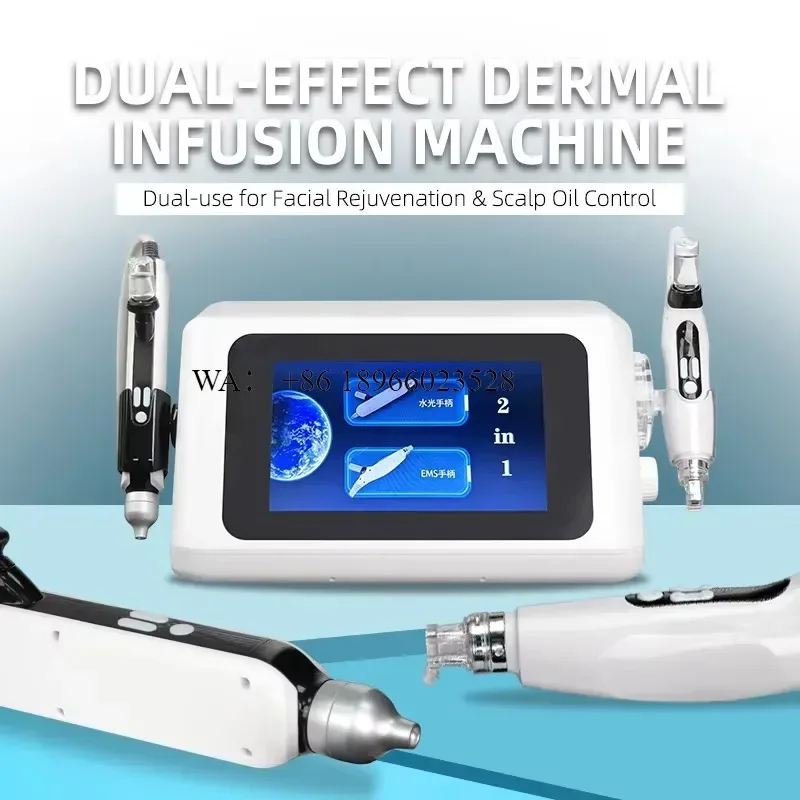 WMWMNU Non-invasive Dermal Beauty Device 2 Handles Serum Import for Rejuvenation and Scalp Oil Control