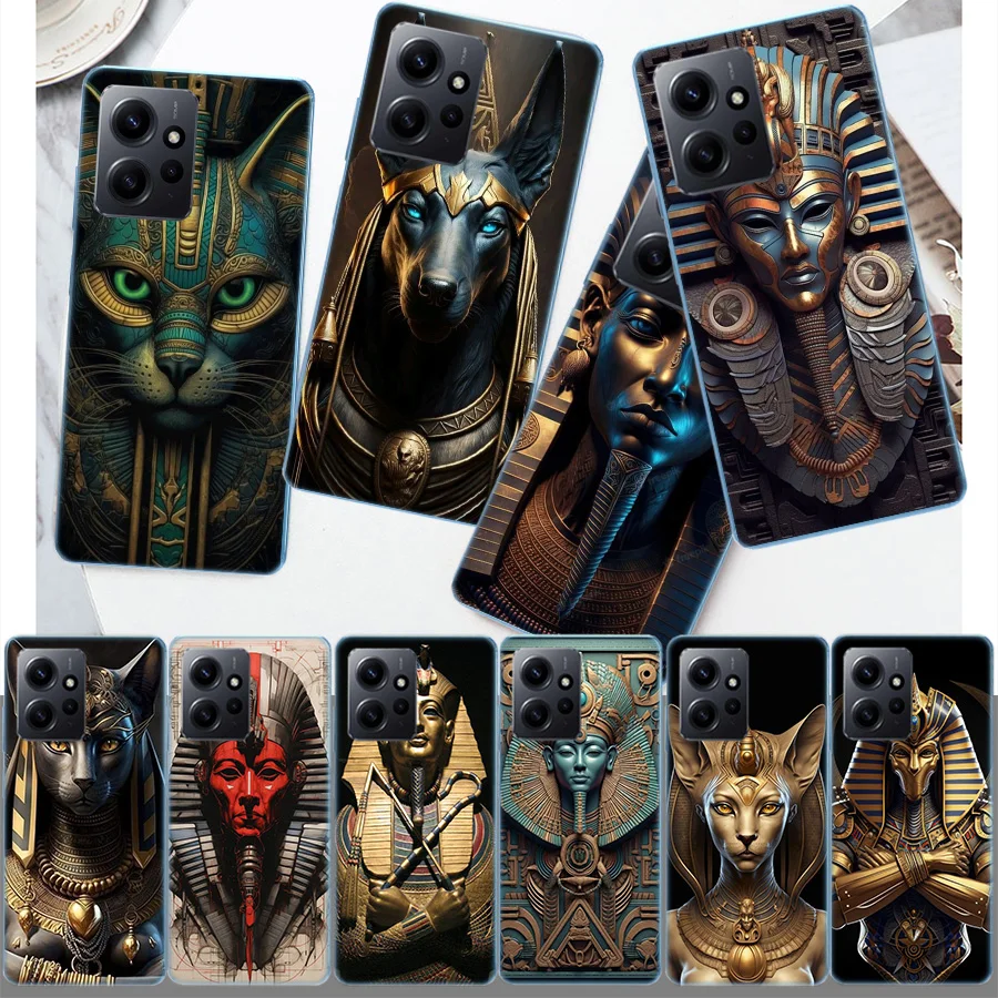 Egyptian Pharaoh's Mummy Cover Case For Xiaomi Redmi Note 13 5G Plus 12 12C 10 10A 10C 10X 9 9A 8 8A K60 K70 K20 Pro Phone 7 7A