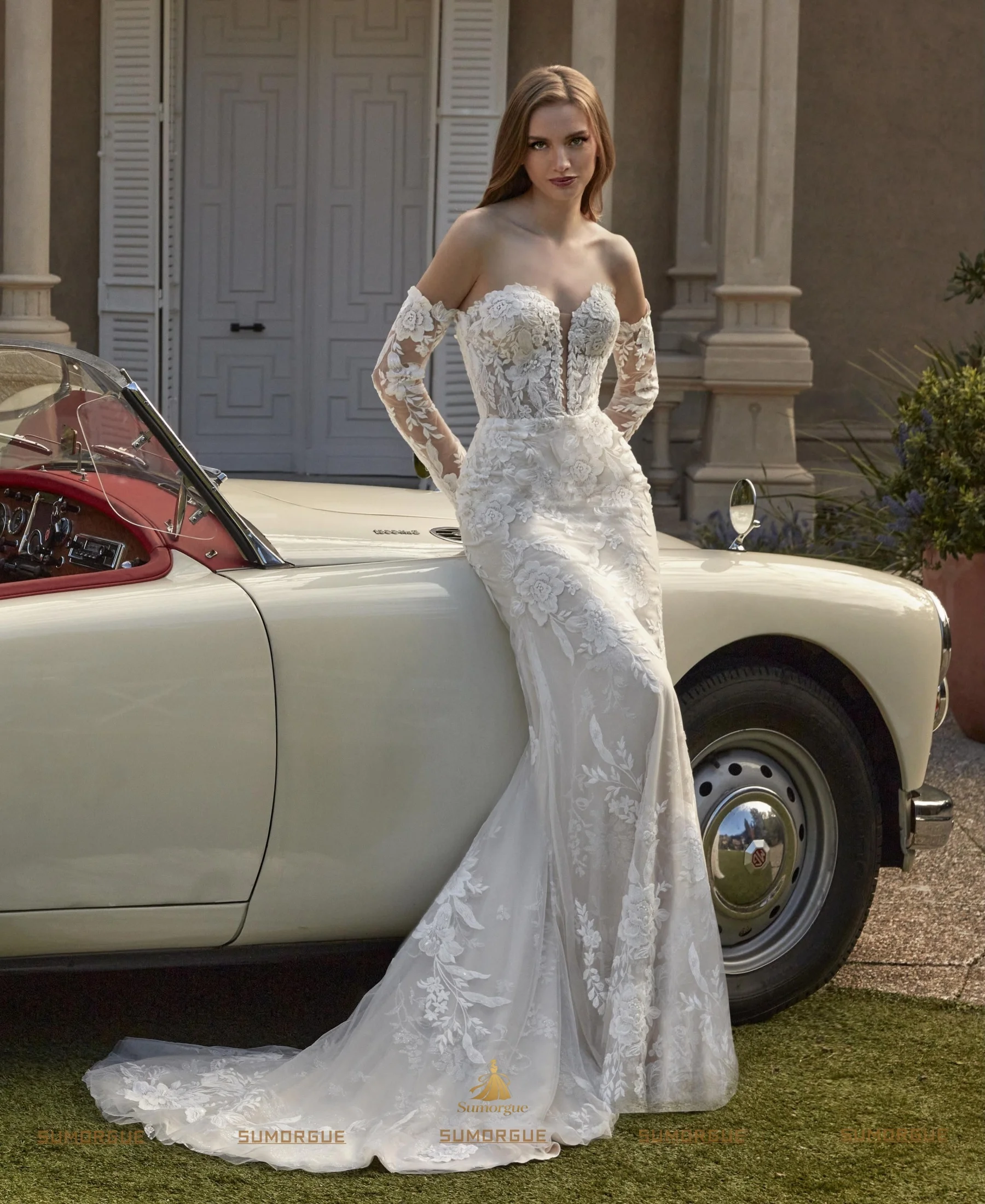 Luxury Fashion Mermaid Wedding Dresses Elegant Lace Sweetheart Applique Tulle High-end Customized Vestidos De Novia