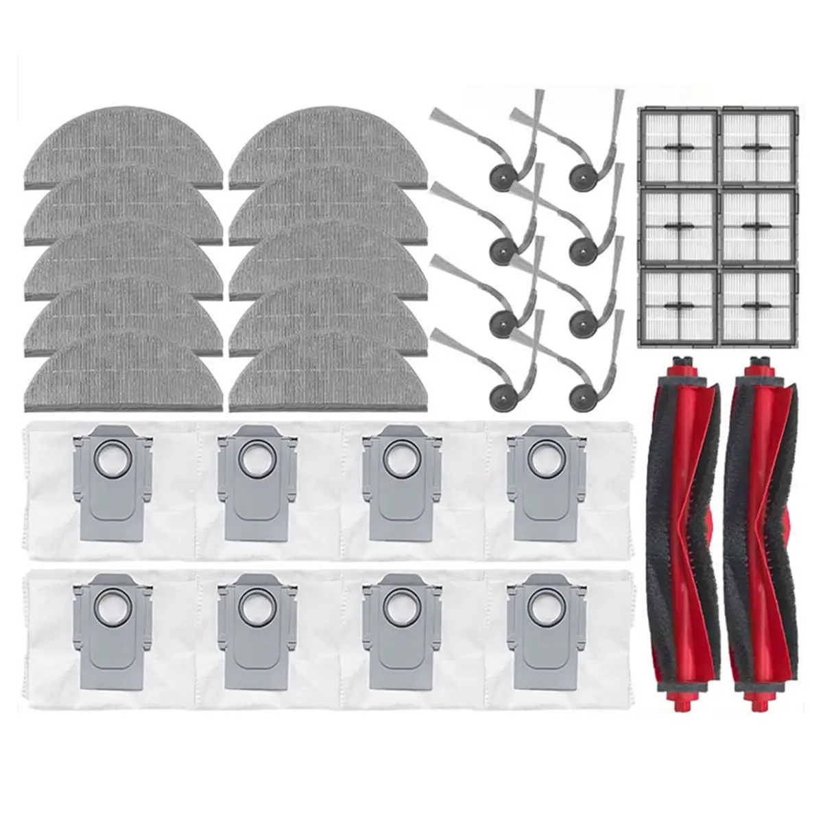 

T80C! Запчасти и аксессуары для Q10 X5 / Q10 PF / Q10P / Q8+ / Q8 Plus: основная и боковые щетки, фильтры, насадки для влажной уборки, мешки для сбора пыли