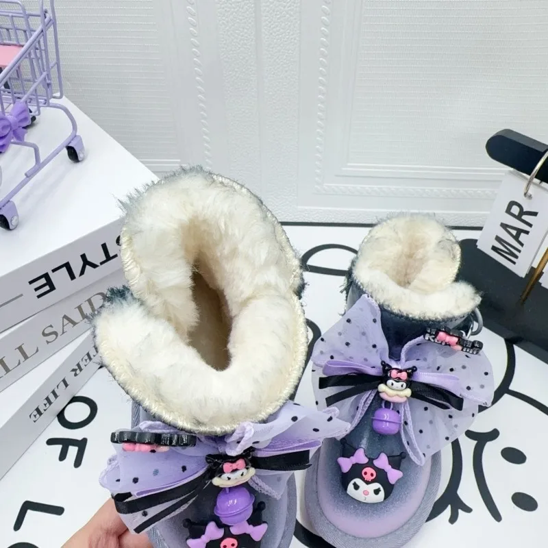 Dolce Anime Kawaii MINISO Ins Moda Bambini Stivali da neve Simpatico cartone animato Bambini in pile Scarpe di cotone ispessito Regali per bambini